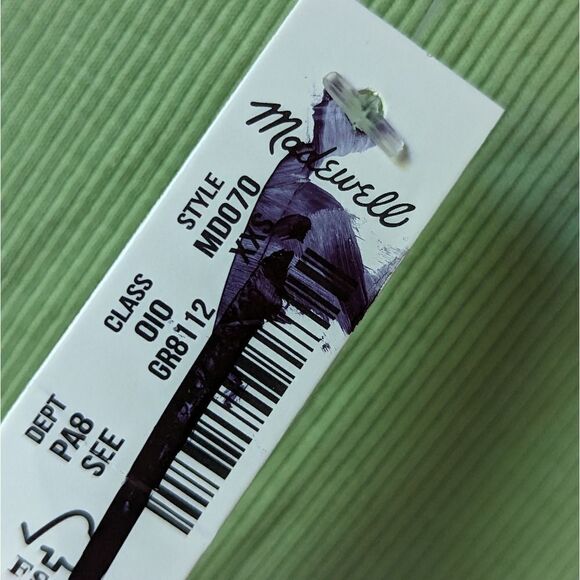 Madewell NWT Brightside Rib Cutaway Supima Cotton Tank in Seedling sz XXS - Picture 9 of 11